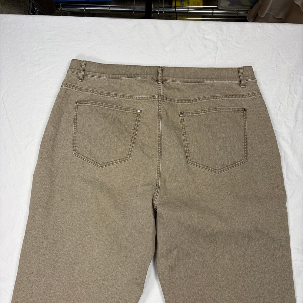 Lafayette 148 womens Thompson brown faded soft denim pants. Size 12 quiet luxury - Picture 6 of 6